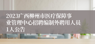 2023广西柳州市医疗保障事业管理中心招聘编制外聘用人员1人公告