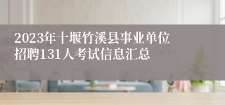 2023年十堰竹溪县事业单位招聘131人考试信息汇总