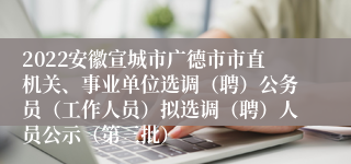 2022安徽宣城市广德市市直机关、事业单位选调（聘）公务员（工作人员）拟选调（聘）人员公示（第三批）