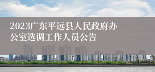 2023广东平远县人民政府办公室选调工作人员公告