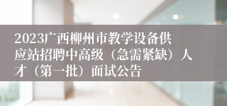 2023广西柳州市教学设备供应站招聘中高级（急需紧缺）人才（第一批）面试公告