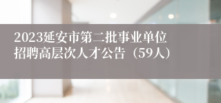 2023延安市第二批事业单位招聘高层次人才公告（59人）