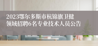 2023鄂尔多斯市杭锦旗卫健领域招聘6名专业技术人员公告