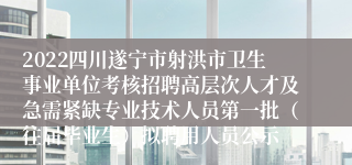 2022四川遂宁市射洪市卫生事业单位考核招聘高层次人才及急需紧缺专业技术人员第一批（往届毕业生）拟聘用人员公示