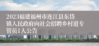 2023福建福州市连江县东岱镇人民政府向社会招聘乡村道专管员1人公告