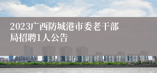 2023广西防城港市委老干部局招聘1人公告