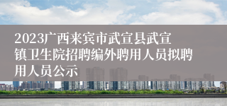 2023广西来宾市武宣县武宣镇卫生院招聘编外聘用人员拟聘用人员公示