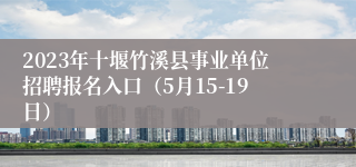 2023年十堰竹溪县事业单位招聘报名入口（5月15-19日）