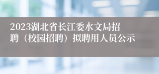 2023湖北省长江委水文局招聘（校园招聘）拟聘用人员公示