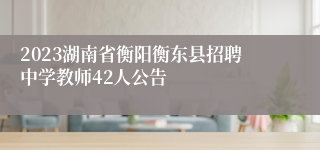 2023湖南省衡阳衡东县招聘中学教师42人公告