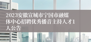 2023安徽宣城市宁国市融媒体中心招聘优秀播音主持人才1人公告