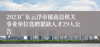 2023广东云浮市郁南县机关事业单位选聘紧缺人才29人公告
