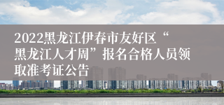 2022黑龙江伊春市友好区“黑龙江人才周”报名合格人员领取准考证公告