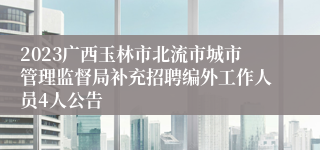 2023广西玉林市北流市城市管理监督局补充招聘编外工作人员4人公告