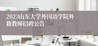 2023山东大学外国语学院外籍教师招聘公告​