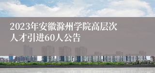 2023年安徽滁州学院高层次人才引进60人公告