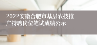 2022安徽合肥市基层农技推广特聘岗位笔试成绩公示