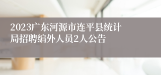 2023广东河源市连平县统计局招聘编外人员2人公告