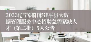 2023辽宁朝阳市建平县大数据管理服务中心招聘急需紧缺人才（第二批）5人公告