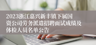 2023浙江嘉兴新丰镇下属国资公司劳务派遣招聘面试成绩及体检人员名单公告