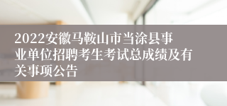 2022安徽马鞍山市当涂县事业单位招聘考生考试总成绩及有关事项公告