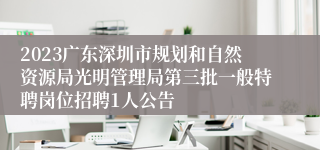 2023广东深圳市规划和自然资源局光明管理局第三批一般特聘岗位招聘1人公告