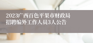 2023广西百色平果市财政局招聘编外工作人员3人公告