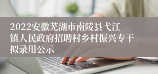 2022安徽芜湖市南陵县弋江镇人民政府招聘村乡村振兴专干拟录用公示