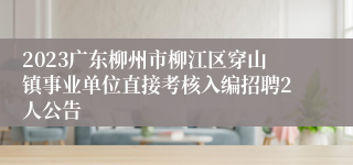 2023广东柳州市柳江区穿山镇事业单位直接考核入编招聘2人公告