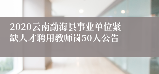 2020云南勐海县事业单位紧缺人才聘用教师岗50人公告