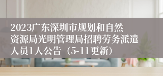 2023广东深圳市规划和自然资源局光明管理局招聘劳务派遣人员1人公告（5-11更新）