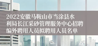 2022安徽马鞍山市当涂县水利局长江采砂管理服务中心招聘编外聘用人员拟聘用人员名单