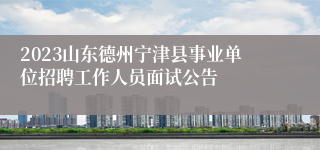 2023山东德州宁津县事业单位招聘工作人员面试公告