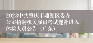 2023中共肇庆市鼎湖区委办公室招聘机关雇员考试递补进入体检人员公告（广东）