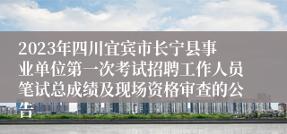 2023年四川宜宾市长宁县事业单位第一次考试招聘工作人员笔试总成绩及现场资格审查的公告