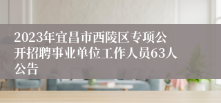 2023年宜昌市西陵区专项公开招聘事业单位工作人员63人公告