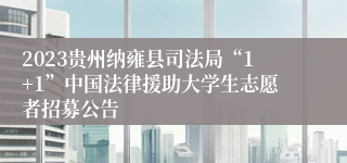 2023贵州纳雍县司法局“1+1”中国法律援助大学生志愿者招募公告