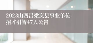 2023山西吕梁岚县事业单位招才引智47人公告