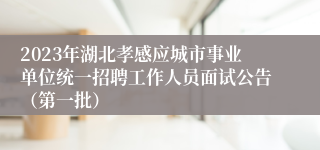 2023年湖北孝感应城市事业单位统一招聘工作人员面试公告（第一批）