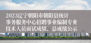 2023辽宁朝阳市朝阳县统计事务服务中心招聘事业编制专业技术人员面试成绩、总成绩公示