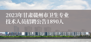 2023年甘肃赣州市卫生专业技术人员招聘公告1890人