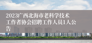 2023广西北海市老科学技术工作者协会招聘工作人员1人公告