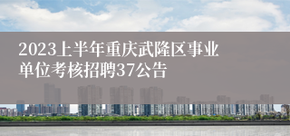 2023上半年重庆武隆区事业单位考核招聘37公告