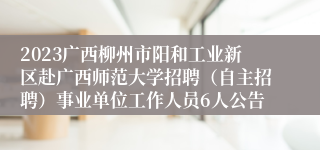 2023广西柳州市阳和工业新区赴广西师范大学招聘（自主招聘）事业单位工作人员6人公告