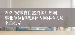 2022安徽省自然资源厅所属事业单位招聘递补入围体检人员名单公示