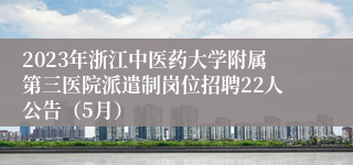 2023年浙江中医药大学附属第三医院派遣制岗位招聘22人公告（5月）