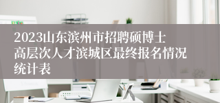 2023山东滨州市招聘硕博士高层次人才滨城区最终报名情况统计表