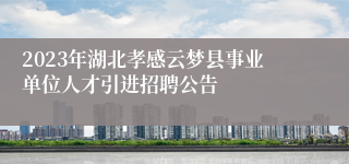 2023年湖北孝感云梦县事业单位人才引进招聘公告