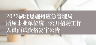 2023湖北恩施州应急管理局所属事业单位统一公开招聘工作人员面试资格复审公告