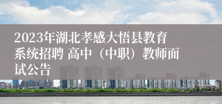 2023年湖北孝感大悟县教育系统招聘 高中（中职）教师面试公告